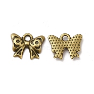 Tibetan Style Alloy Charms, Bowknot Charms, Antique Bronze, 10x12.5x2mm, Hole: 1.6mm(PALLOY-M198-31AB)