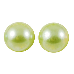 ABS Plastic Imitation Pearl Cabochons, Half Round, Green Yellow, 8x4mm(SACR-S738-8mm-Z18)