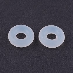 Silicone Beads, DIY Bracelet Making, Donut, Clear, 6x2mm, Hole: 2mm(SIL-E001-M-17)