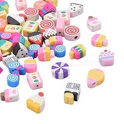 Handmade Polymer Clay Beads, Sweet Food Shape, Mixed Color, 8x8x5mm, Hole: 1.6mm, 100pcs/Box(CLAY-CJ0001-16)