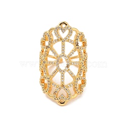 Brass Micro Pave Cubic Zirconia Rings, Golden, Inner diameter: Adjustable(RJEW-R146-01G)