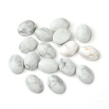 Natural Howlite Cabochons, Oval, 8~8.5x6~6.5x2.5~3.5mm
