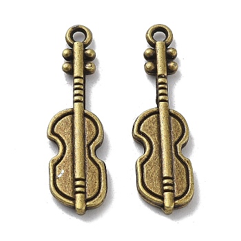 Tibetan Style Alloy Pendants, Cadmium Free & Lead Free, Violin, Antique Bronze, 26x7x2mm, Hole: 1.4mm, about 833pcs/1000g