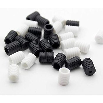 Gorgecraft Plastic Adjustment Lanyard Buckle, Anti Slip Cord Buckles, Rope Adjuster, Black & White, 10x6mm, 100pcs/set