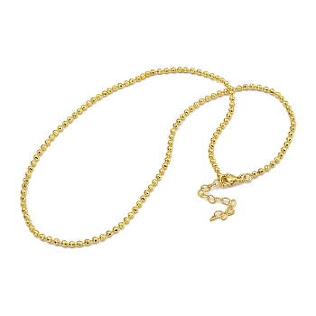 Rack Plating Brass Ball Chain Necklaces for Women, Cadmium Free & Lead Free, Long-Lasting Plated, Real 18K Gold Plated, 17.52 inch(44.5cm)