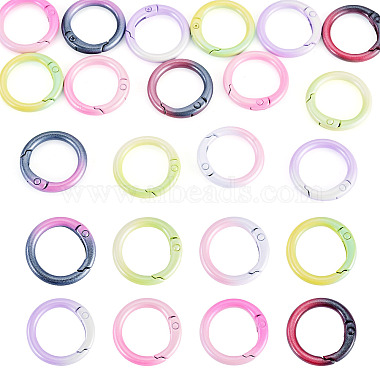 15Pcs Spray Paint Alloy Spring Gate Rings(FIND-TA0010-92)-1