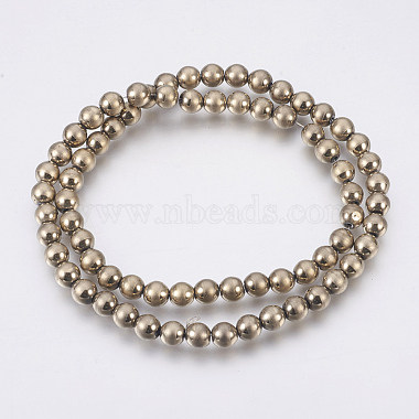 Electroplate Non-Magnetic Synthetic Hematite Beads Strands(G-F585-D-6mm)-3