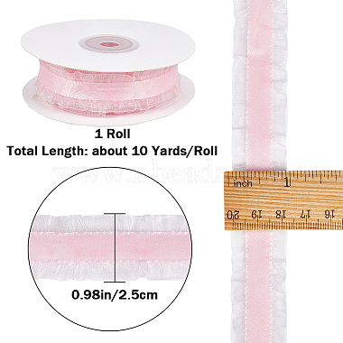 10 Yard plissierter Spitzenbesatz aus Polyester(OCOR-WH0080-93C)-2