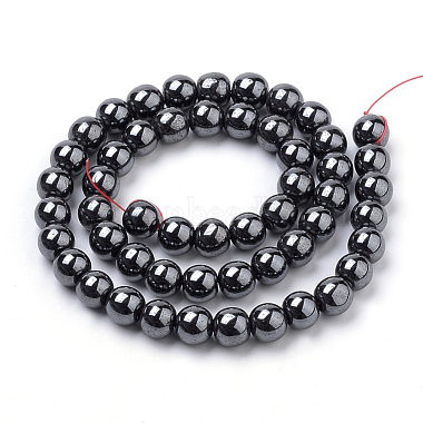 Non-magnetic Synthetic Hematite Beads Strands(G-S259-44-8mm)-2