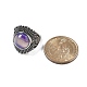 Natural & Synthetic Gemstone Adjustable Rings(RJEW-I108-03AS)-6