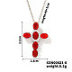 Brass Pave Cubic Zirconia Cross Pendant Necklaces(CU6638-4)-1