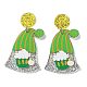 Saint Patrick's Day Sparkling Acrylic Dangle Stud Earrings(EJEW-P243-A04)-1