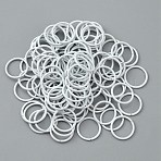 100Pcs Baking Paint Zinc Alloy Open Jump Rings, Round, White, 16 Gauge, 12.2x1.2mm, Inner Diameter: 9.8mm(FIND-WH0032-85B-03)