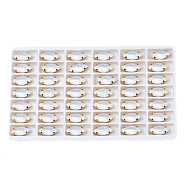 42Pcs Sew on Rhinestone, Mocha Style, Glass Rhinestone, Faceted, with Golden Plated Brass Findings, Horse Eye, Creamy White, 15x7x5mm, Hole: 1mm(GLAA-N048-003-02)