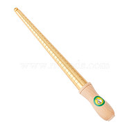 Brass Ring US Sizer Mandrel Rods, with Wood Handle, Goldenrod, 30x2.8cm(TOOL-WH0159-31)