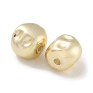 Brass Beads, Oval, Real 14K Gold Plated, 6.5x5.5x5mm, Hole: 1.2mm(KK-P284-02G-02)