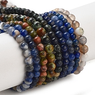 Natural Mixed Gemstone Beads Strands, Round, Mixed Dyed and Undyed, 3~4.5mm, Hole: 0.8~0.9mm, about 85~108pcs/strand, 14.96''(38cm)(G-F591-14)