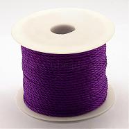 Braided Nylon Thread, Dark Violet, 2mm, about 54.68 yards(50m)/roll(NWIR-R026-2.0mm-675)