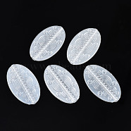 ABS Plastic Imitation Pearl Beads, Oval, Creamy White, 37x22x3mm, Hole: 1.8mm, about 520pcs/500g(OACR-N008-135)