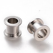 304 Stainless Steel European Bead Cores, Grommet for Polymer Clay Rhinestone Large Hole Beads Making, Stainless Steel Color, 5x6mm, Hole: 3.5mm(X-STAS-H108-04P)