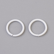 Iron Jump Rings, Open Jump Rings, White, 18 Gauge, 10x1mm, Inner Diameter: 8mm(IFIN-F149-B16)