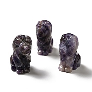 Natural Amethyst Home Display Decoration, 3D Lion, 43.5x27x53mm(G-E581-03I)