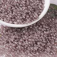 MIYUKI Round Rocailles Beads, Japanese Seed Beads, 8/0, (RR3512) Transparent Blush Luster, 3mm, Hole: 1mm, about 19000~20500pcs/pound(SEED-G008-RR3512)