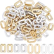 120Pcs 4 Style CCB Plastic Linking Rings, Quick Link Connectors, For Jewelry Chains Making, Rectangle & Oval, Platinum & Golden, 30~36.5x20~20.5x3.5~5.5mm, 30pcs/style(CCB-FH0001-09)