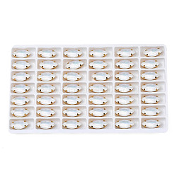 42Pcs Sew on Rhinestone, Mocha Style, Glass Rhinestone, Faceted, with Golden Plated Brass Findings, Horse Eye, Creamy White, 15x7x5mm, Hole: 1mm(GLAA-N048-003-02)