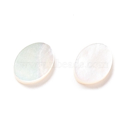 White Shell Cabochons, Flat Oval, White, 7x5x1mm(SSHEL-C008-02)
