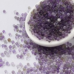 Natural Amethyst Beads, No Hole/Undrilled, Round, 1.5mm(G-Z016-07C)