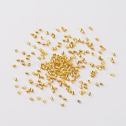Brass Crimp Beads, Cadmium Free & Nickel Free & Lead Free, Tube, Golden, about 1.5mm in diameter, hole: 1mm(X-E001-NFG)