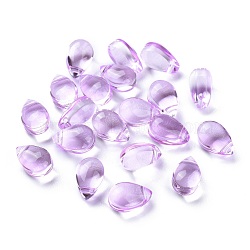 Transparent Glass Beads, Top Drilled Beads, Teardrop, Medium Purple, 9x6x5mm, Hole: 1mm(X-GGLA-M004-05A-04)
