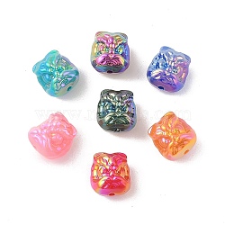 UV Plating Opaque Acrylic Beads, Lion, Mixed Color, 13x12x11.5mm, Hole: 1.8mm(OACR-Z020-01A)