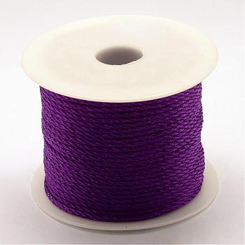 Braided Nylon Thread, Dark Violet, 2mm, about 54.68 yards(50m)/roll