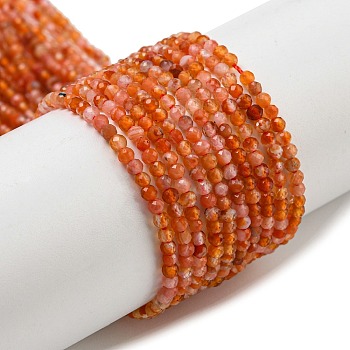 Natural Carnelian Beads Strands, Faceted, Round, 2mm, Hole: 0.8mm, about 190pcs/strand, 16 inch