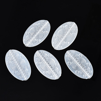 ABS Plastic Imitation Pearl Beads, Oval, Creamy White, 37x22x3mm, Hole: 1.8mm, about 520pcs/500g