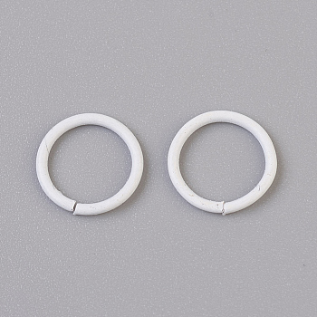 Iron Jump Rings, Open Jump Rings, White, 18 Gauge, 10x1mm, Inner Diameter: 8mm