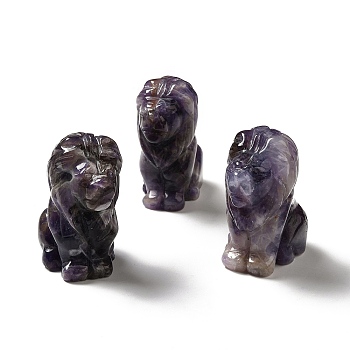 Natural Amethyst Home Display Decoration, 3D Lion, 43.5x27x53mm