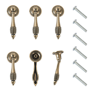 Zinc Alloy Drawer Hanger Handle, with Iron Screw, Cabinet Hardware Supplies, Antique Bronze, 69x24.5x16.5mm, Hole: 3mm