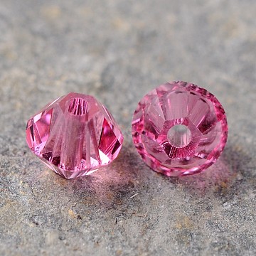 Austrian Crystal Beads, 5301 4mm, Bicone, Rose, Size: about 4mm long, 4mm wide, Hole: 1mm(X-5301-4mm209)