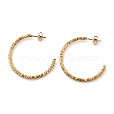 304 Stainless Steel Twist C-Shaped Stud Earrings(EJEW-R017-03G-04)-2