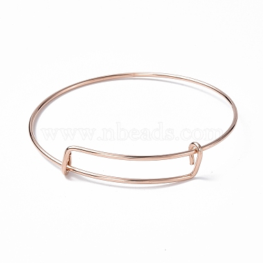 Ion Plating(IP) Adjustable 304 Stainless Steel Wire Bangle Making(MAK-F286-03RG)-2
