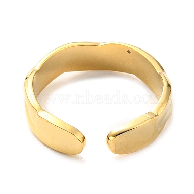 304 Stainless Steel Open Cuff Ring for Women(RJEW-C016-19G)-3