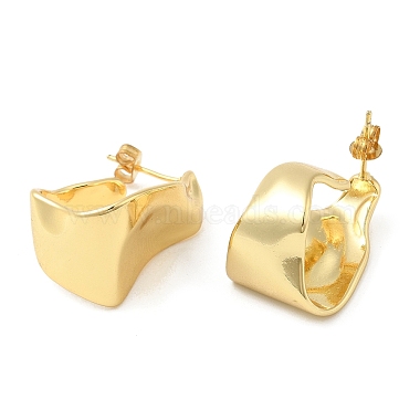 Rack Plating Brass Twist Stud Earrings(EJEW-D068-06G)-2