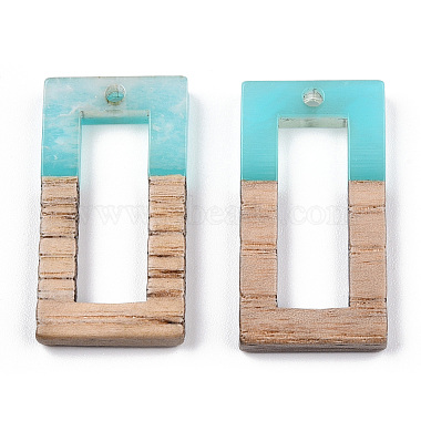 pendentifs en résine transparente et bois blanc(RESI-TAC0017-33)-2