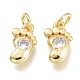 Brass Micro Pave Clear Cubic Zirconia Charms(KK-M206-35G)-1