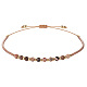 2mm Faceted Natural Rhodonite Beaded Braided Adjustable Bracelets for Women(PF2854-3)-1