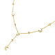 Rhinestone & Natural  Shell Moon & Star Link Chains Lariat Necklace(NJEW-M199-08G)-3