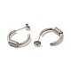 Non-Tarnish 304 Stainless Steel Wire Wrapped Half Hoop Earrings for Women(EJEW-P219-09P)-2